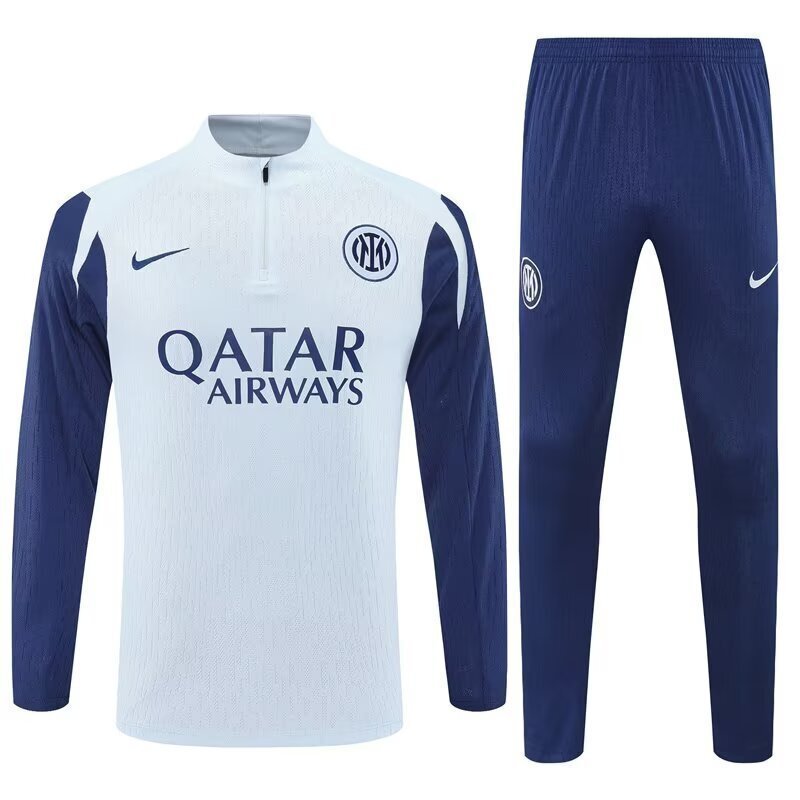 25-26 Inter Milan Grey Training Kits Long Football Tracksuits