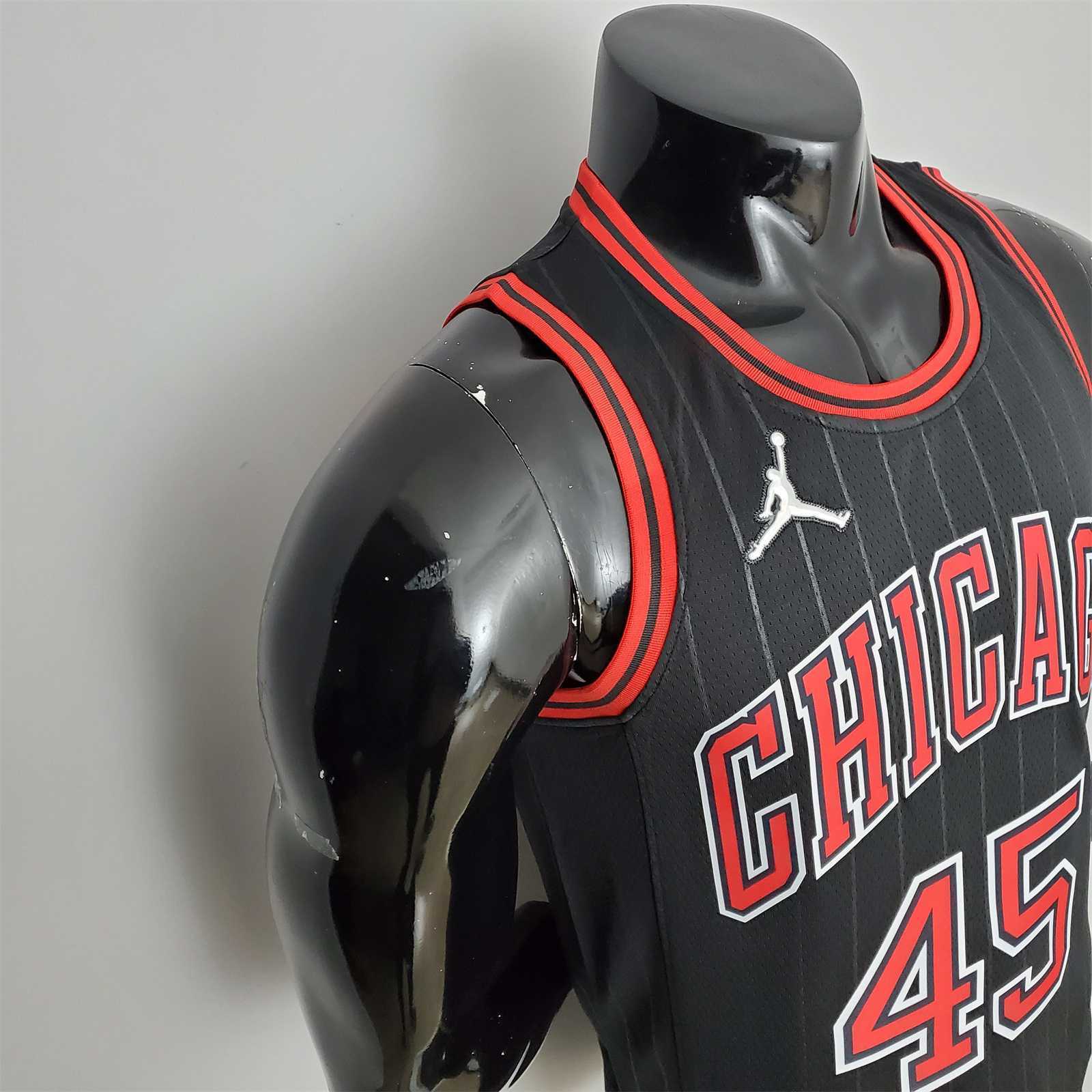 75th Anniversary Jordan #45 Bulls Flyers Black NBA Jersey 2