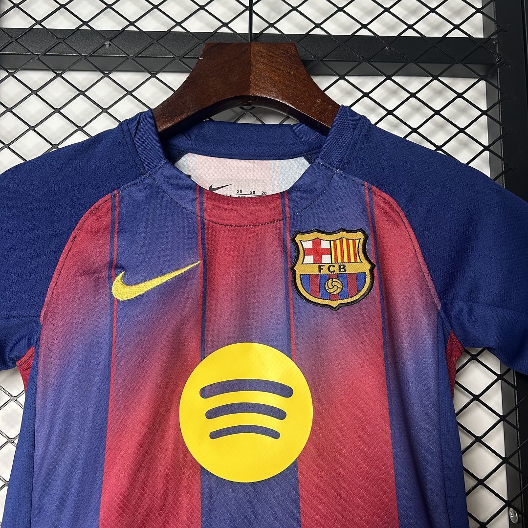 25-26 Barcelona Home Kid Kits Youth Apparels AAAAJersey Supply Yupoo 4