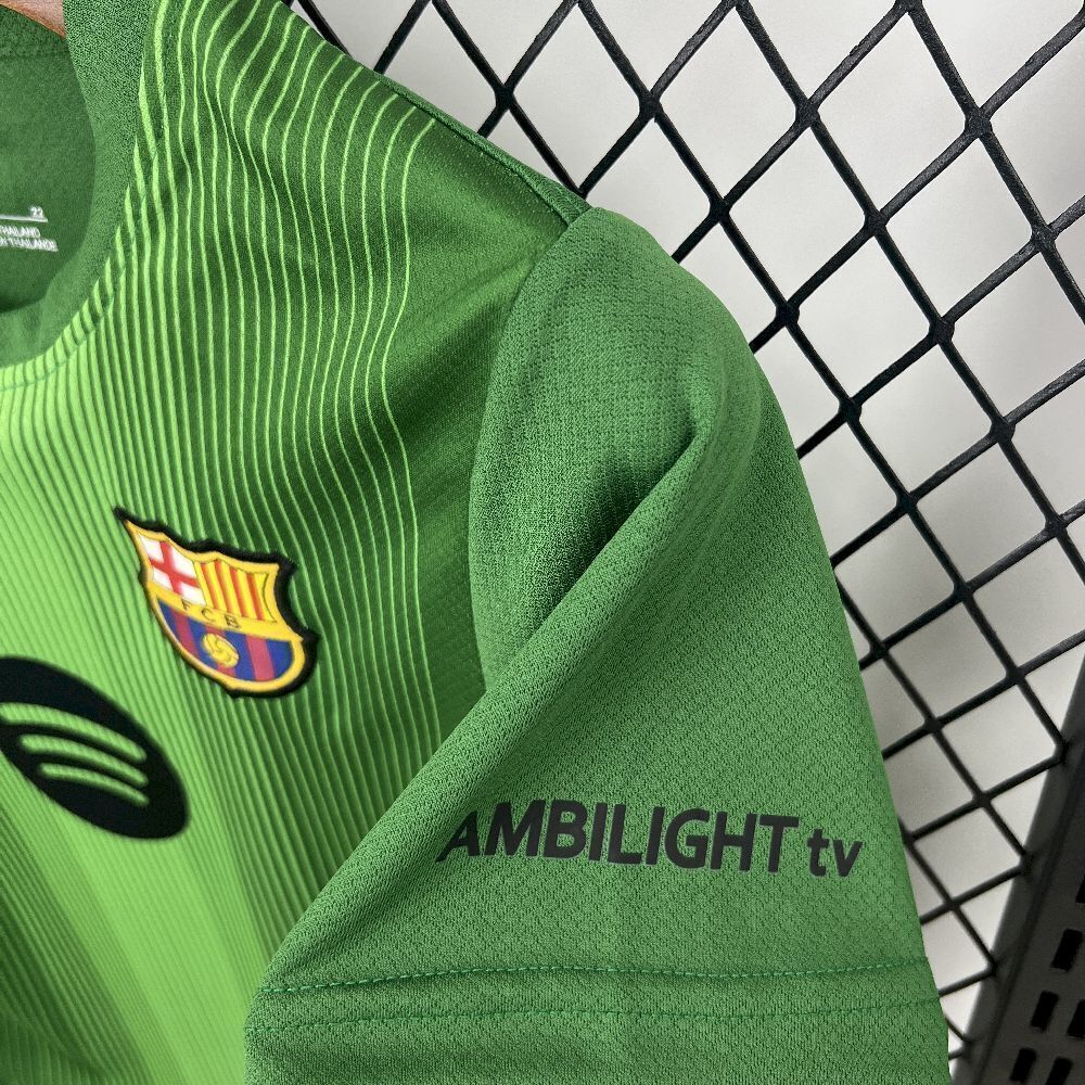 25-26 Kids Barcelona Goalkeeper Green Kit Youth Apparels Football AAAAJersey Dropship Yupoo 6