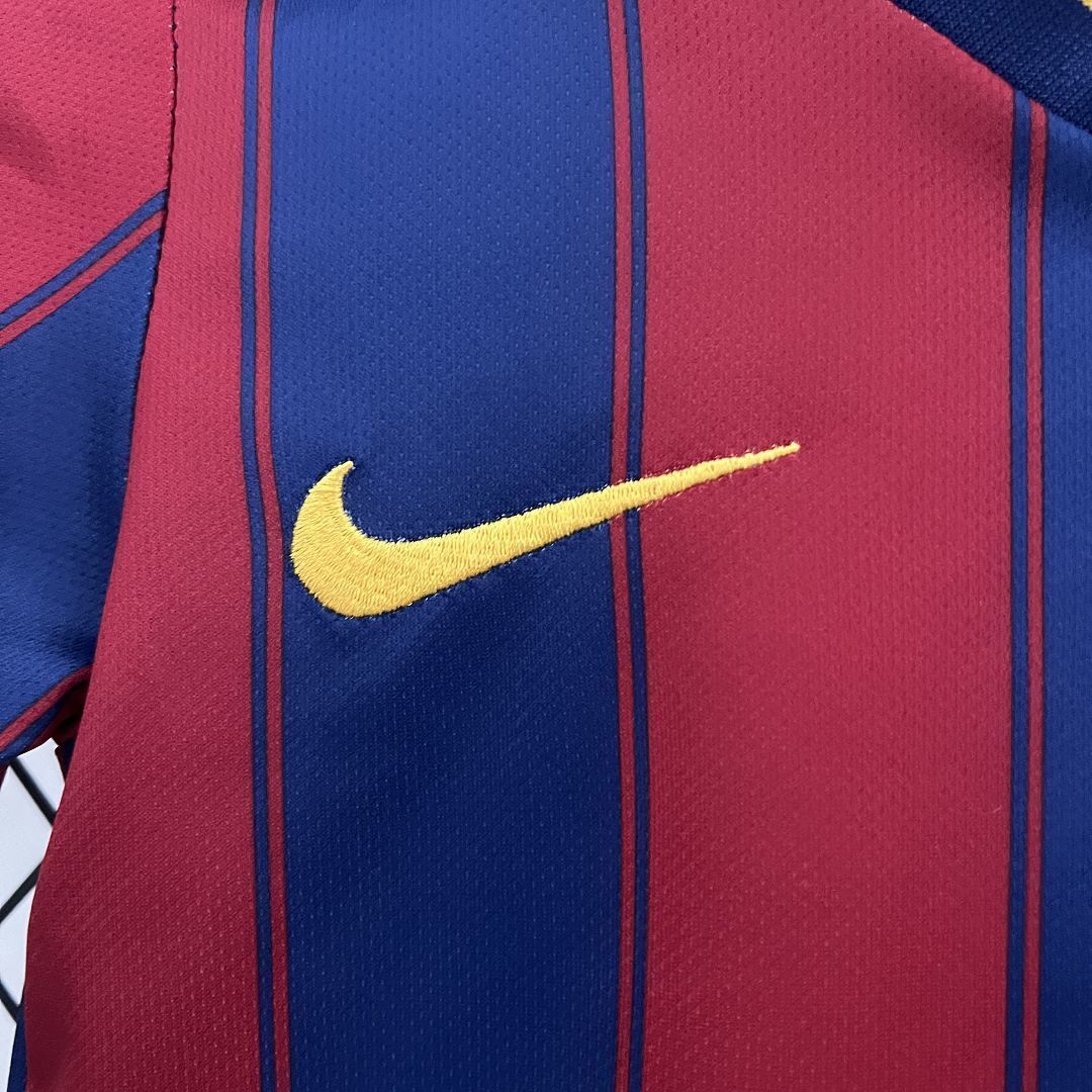 09-10 Barcelona Home Retro Kids Kits Children Shirt Football Jerseys Yupoo 3