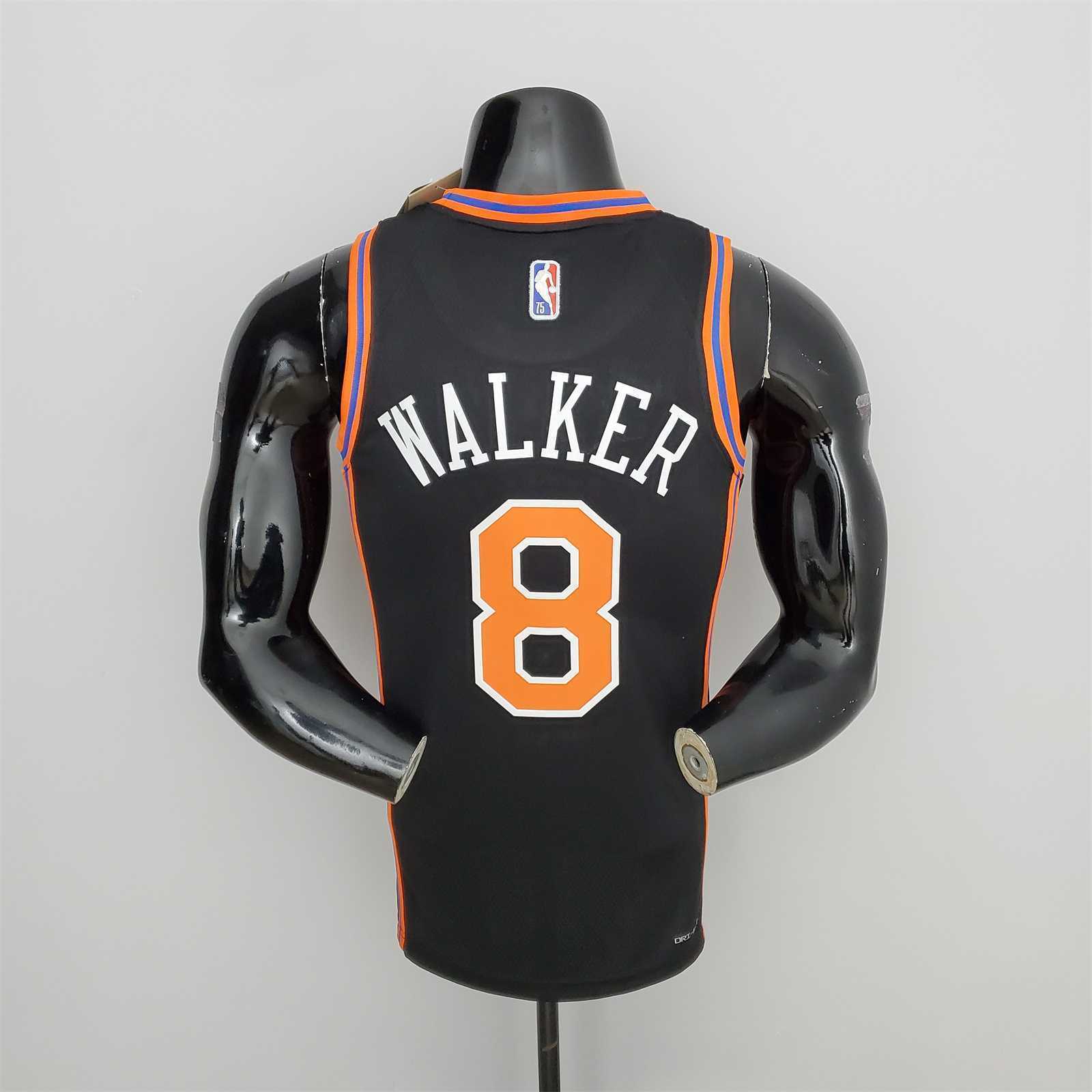 2022 Season Walker#8 Knicks Urban Edition Black NBA Jersey 3