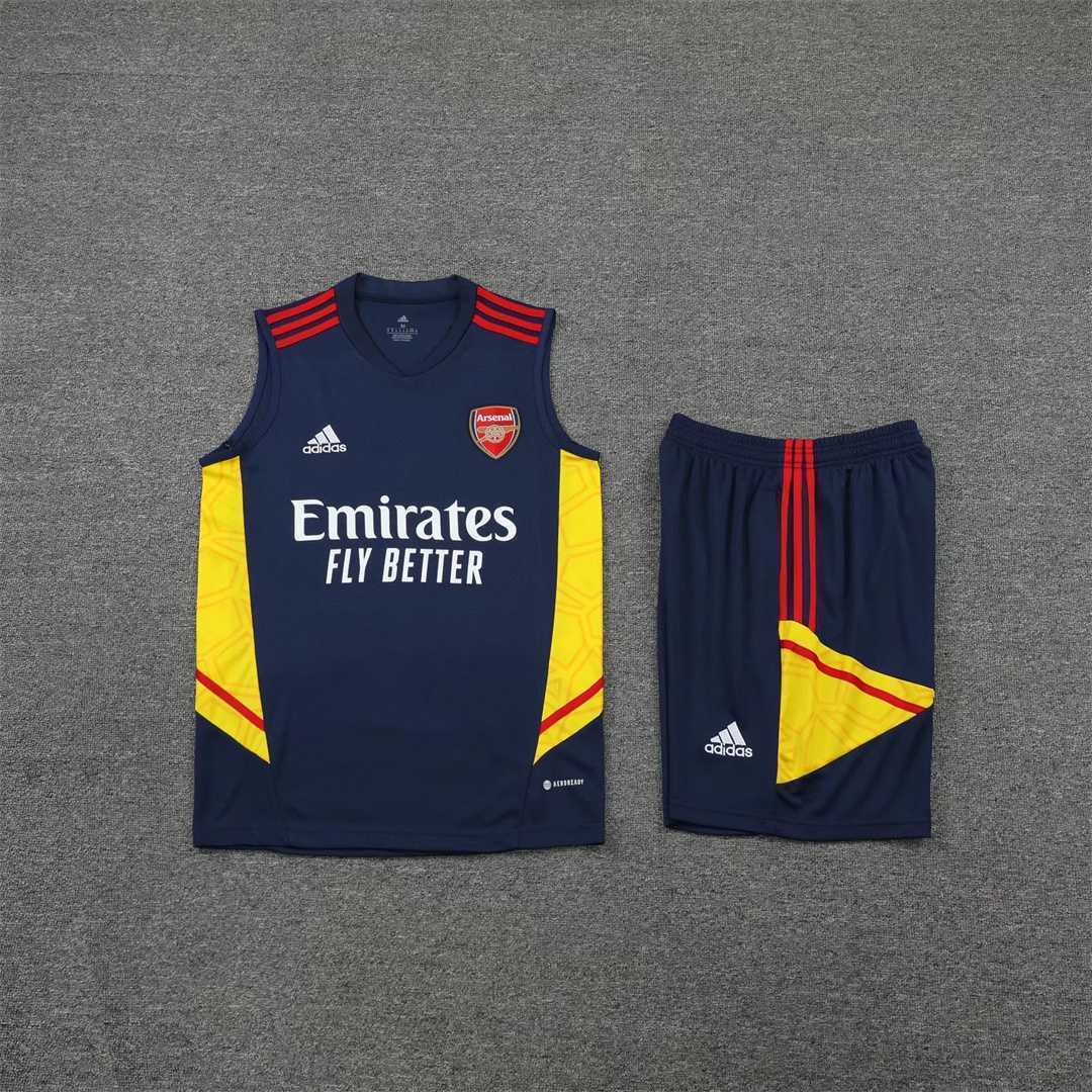 22-23 Arsenal vest training suit kit Royal Blue 17