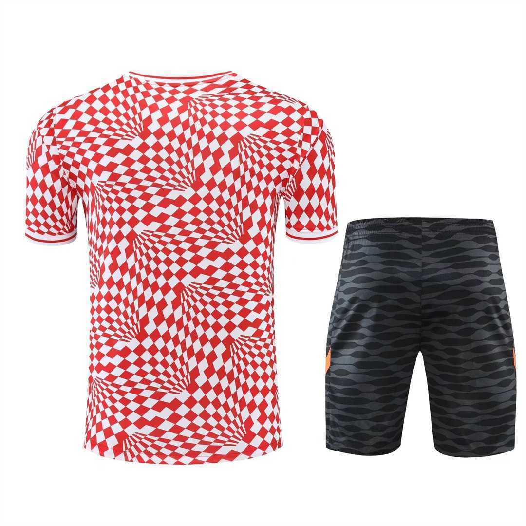 22-23 Chelsea Training Suit Short Sleeve Kit Red and White 8
