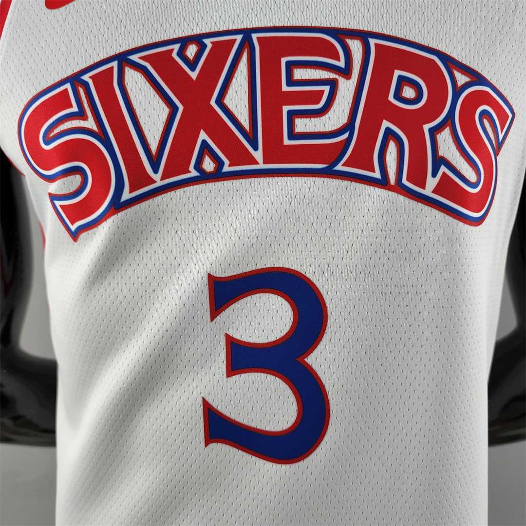 Rookie Philadelphia 76ers Iverson #3 white NBA Jersey 1