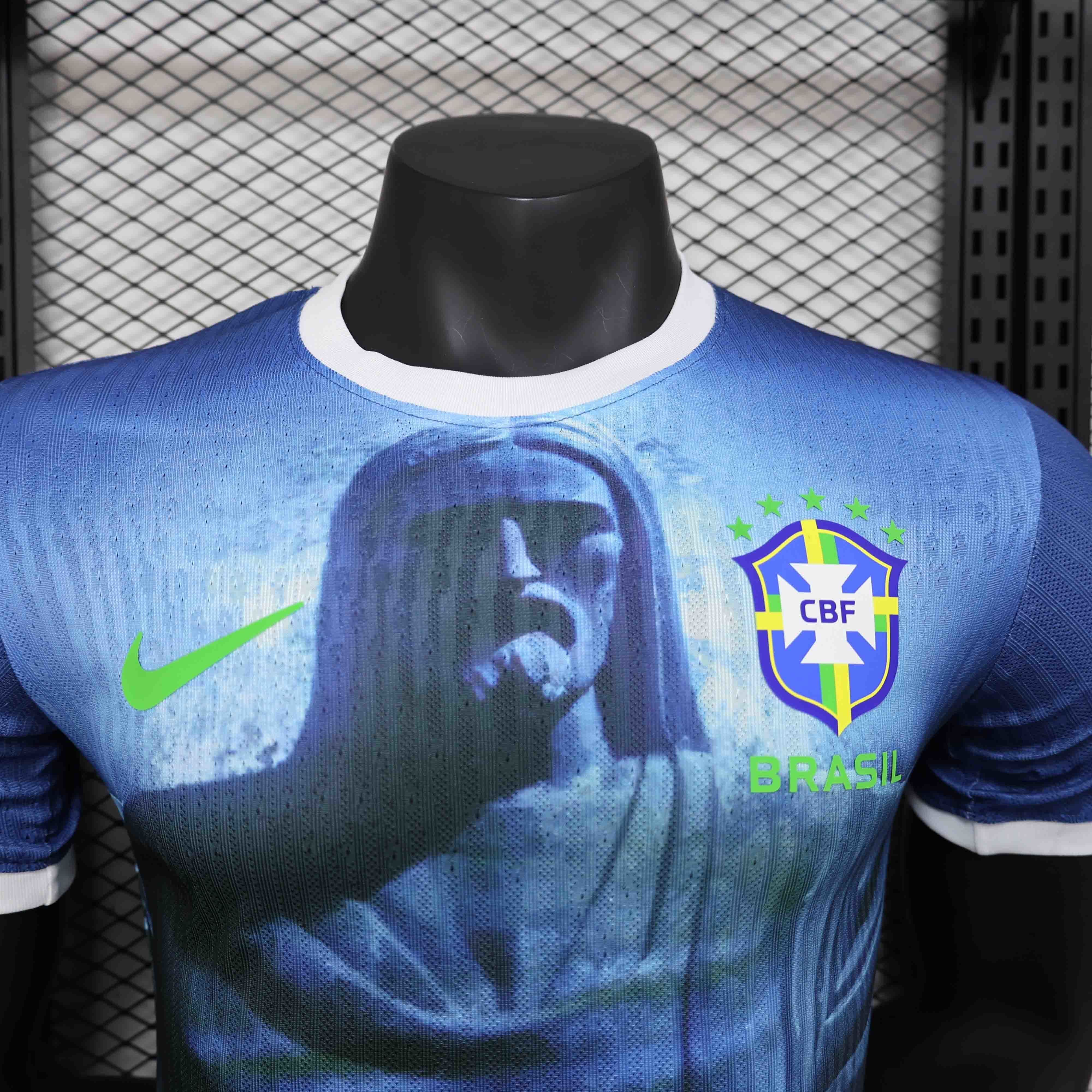 2024 Brazil Jesus Blue Special Edition Player Version Shirt AAAAJersey Supplier Yupoo 2