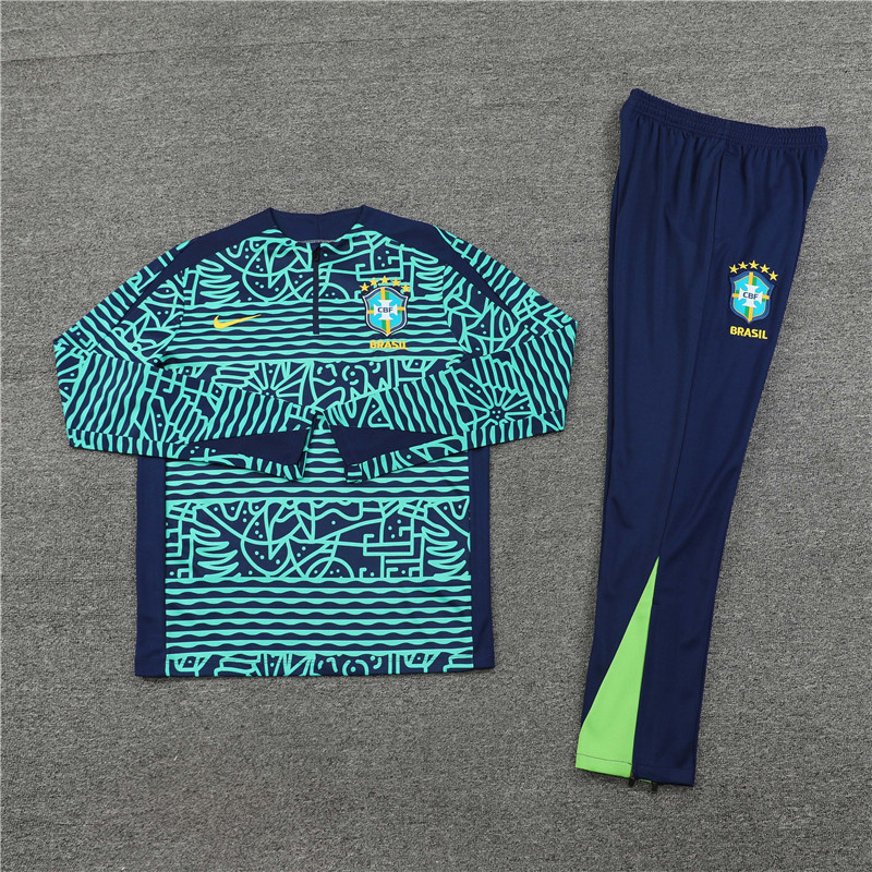 2024 Brazil Long Sleeve Training Suit Football Shirts 3