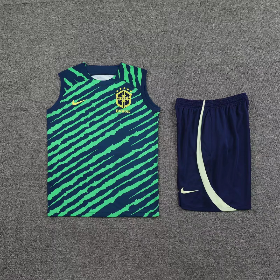 2022 Brazil vest training suit green 1