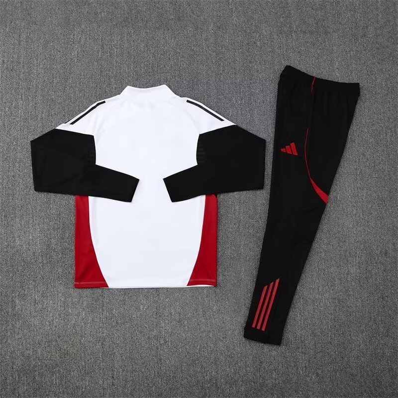 25-26 Manchester United White Training Kits Long Football Tracksuits 2