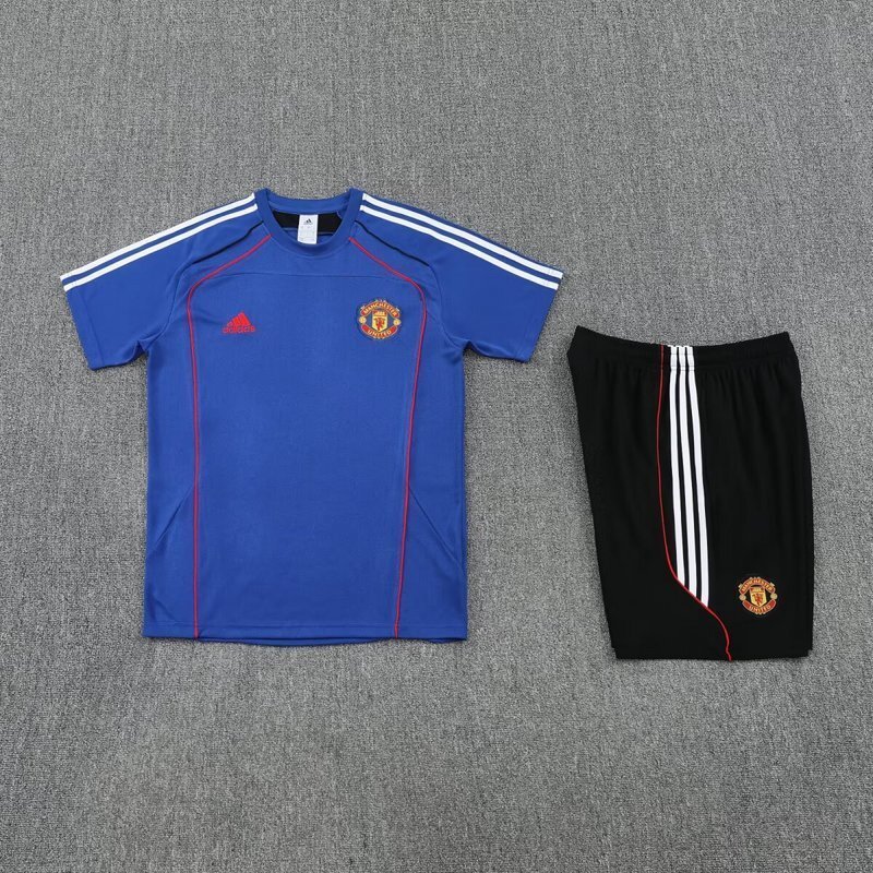 25-26 Manchester United Blue Training Kits Football Tracksuits 1