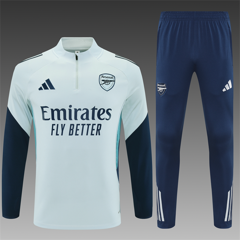25-26 Arsenal Training Kits Long Gray Football Tracksuits 3