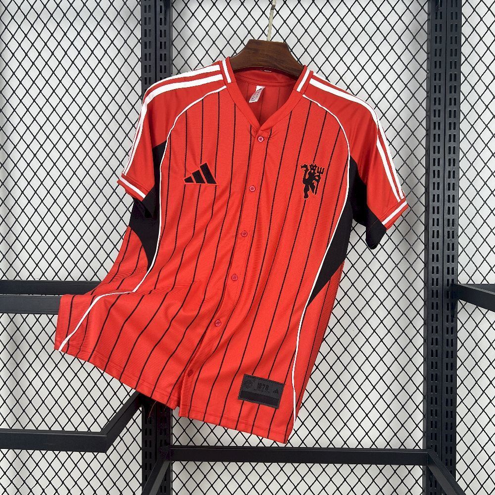 25-26 Manchester United Baseball style Pre Match Casual Training Soccer shirt AAAAJersey Yupoo 6