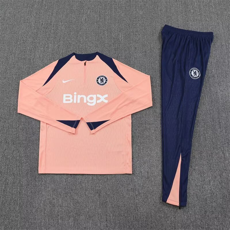 25-26 Chelsea Orange Training Kits Long Football Tracksuits 1