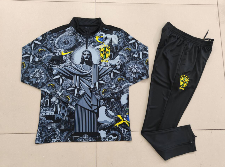 2024 Brazil Long Sleeve Training Suit Football Shirts 1