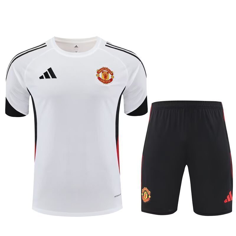 25-26 Manchester United White Training Kits Football Tracksuits 3