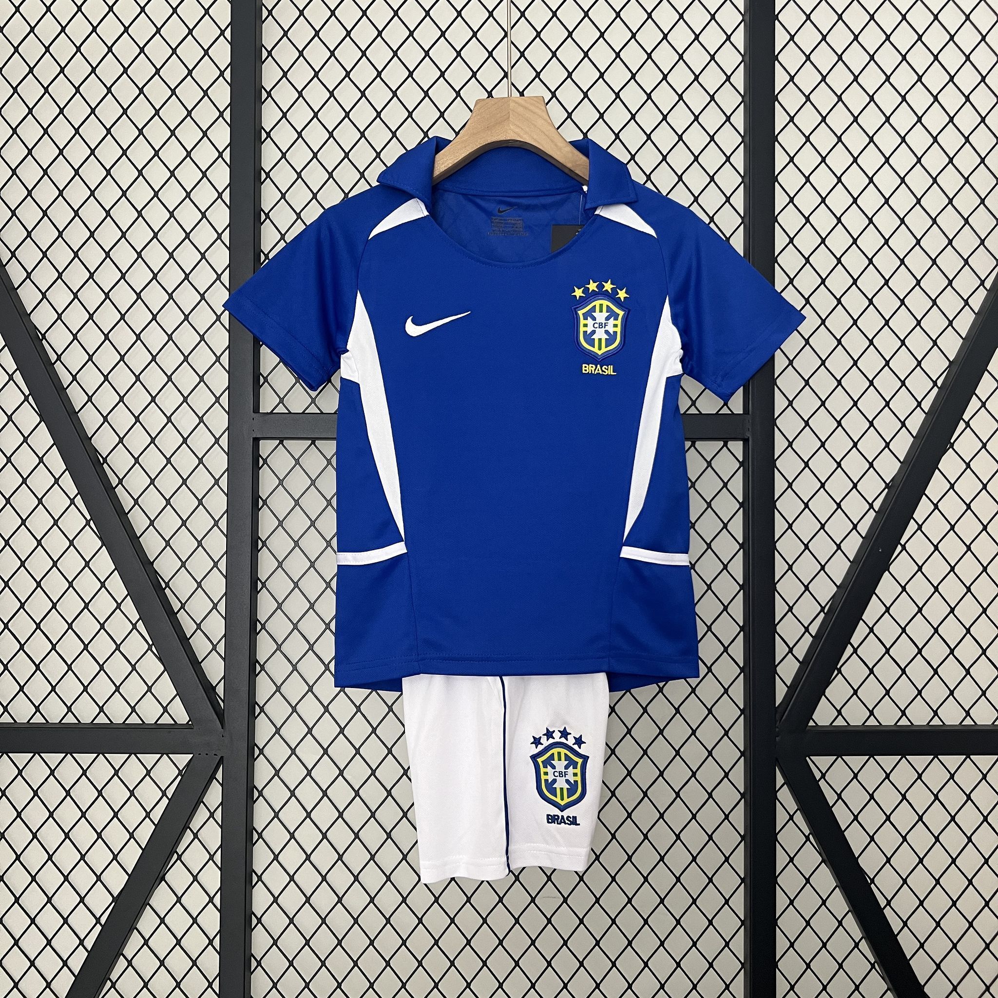 2002 Brazil Away Retro Kid Kits Youth Apparels AAAAJersey Wholesale Yupoo
