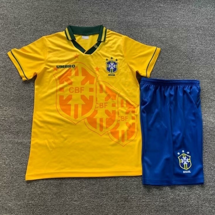 1994 Brazil Home Retro Kids Kits World Cup Shirt Soccer Jerseys Yupoo 4