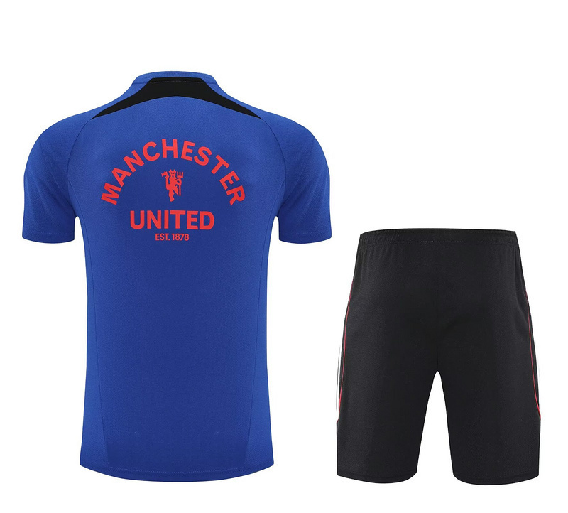 25-26 Manchester United Blue Training Kits Football Tracksuits 2