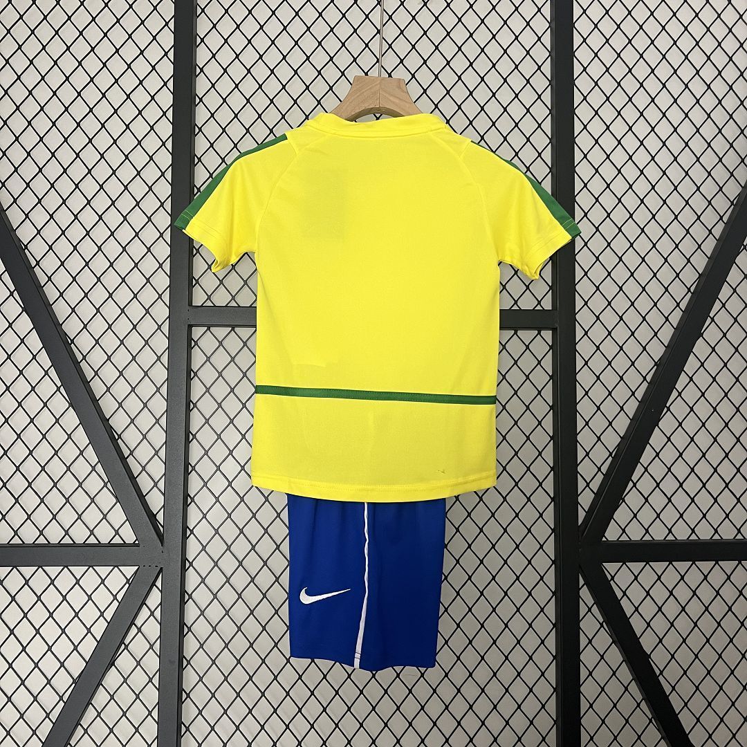 2002 Brazil Home Retro Kids Kit World Cup Shirt Soccer Jerseys Yupoo 2