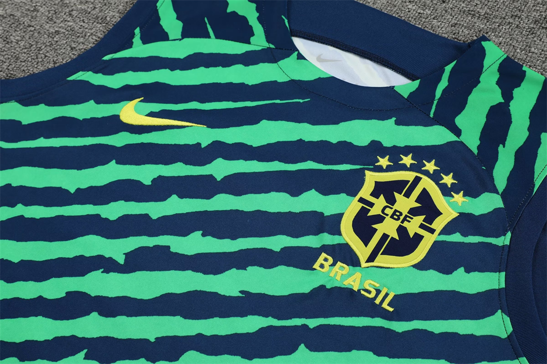 2022 Brazil vest training suit green 4