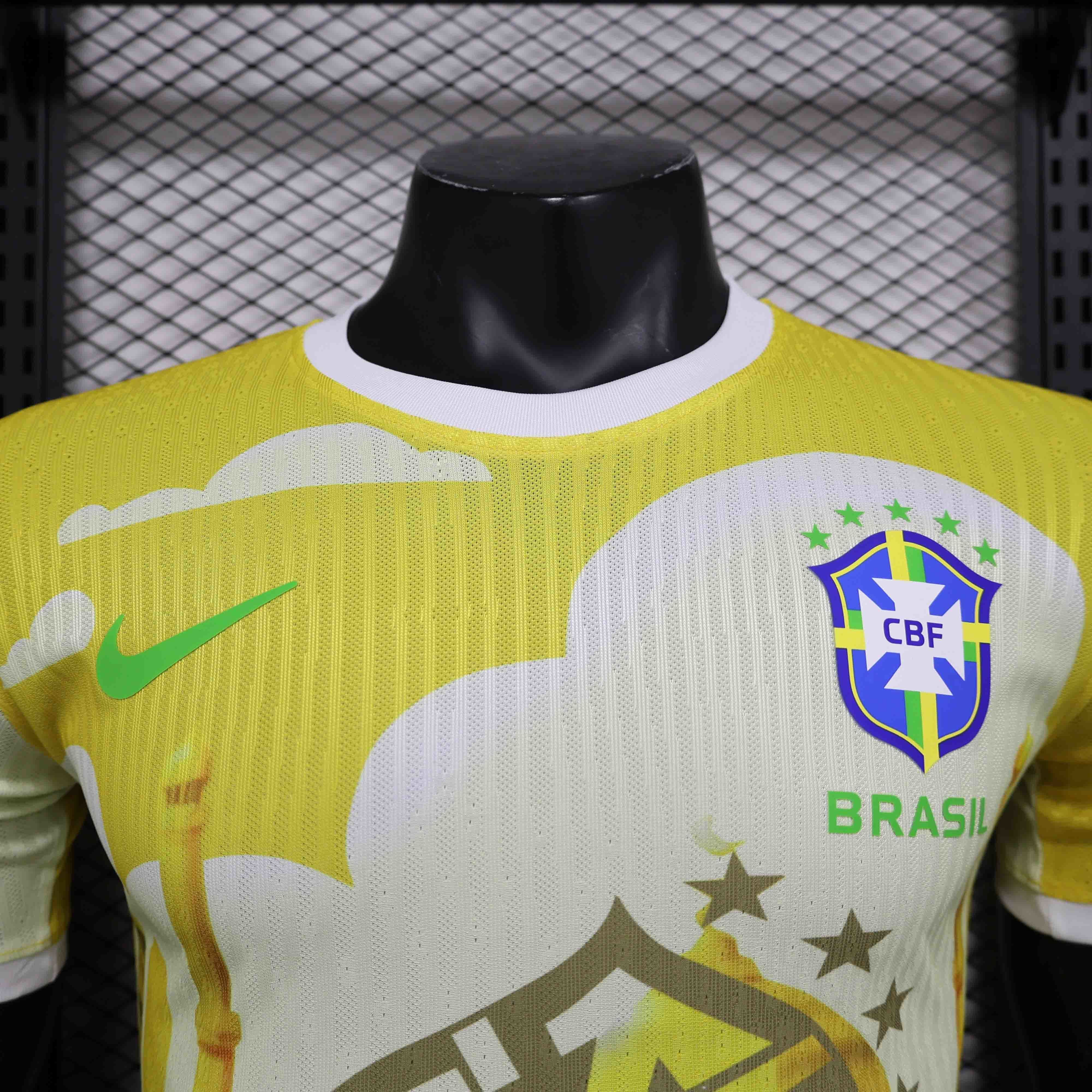 24-25 Brazil Yellow Church Special Edition Player Version Shirt Soccer AAAAJersey Yupoo 2