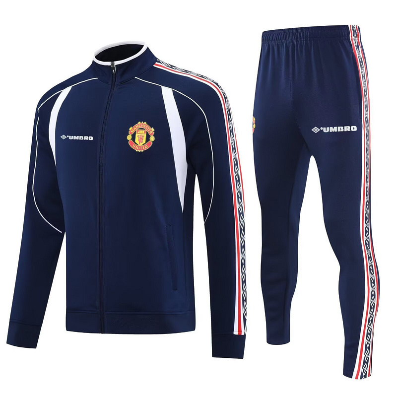25-26 Manchester United Classic Navy Football Tracksuits Long Jacket Suits 3