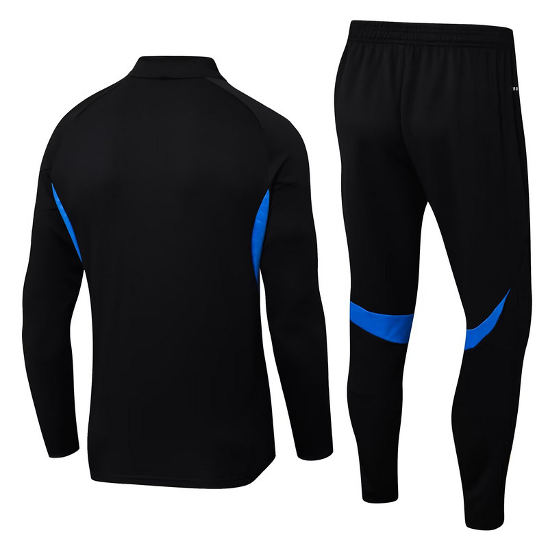 25-26 Manchester United Black Training Kits Long Football Tracksuits 2