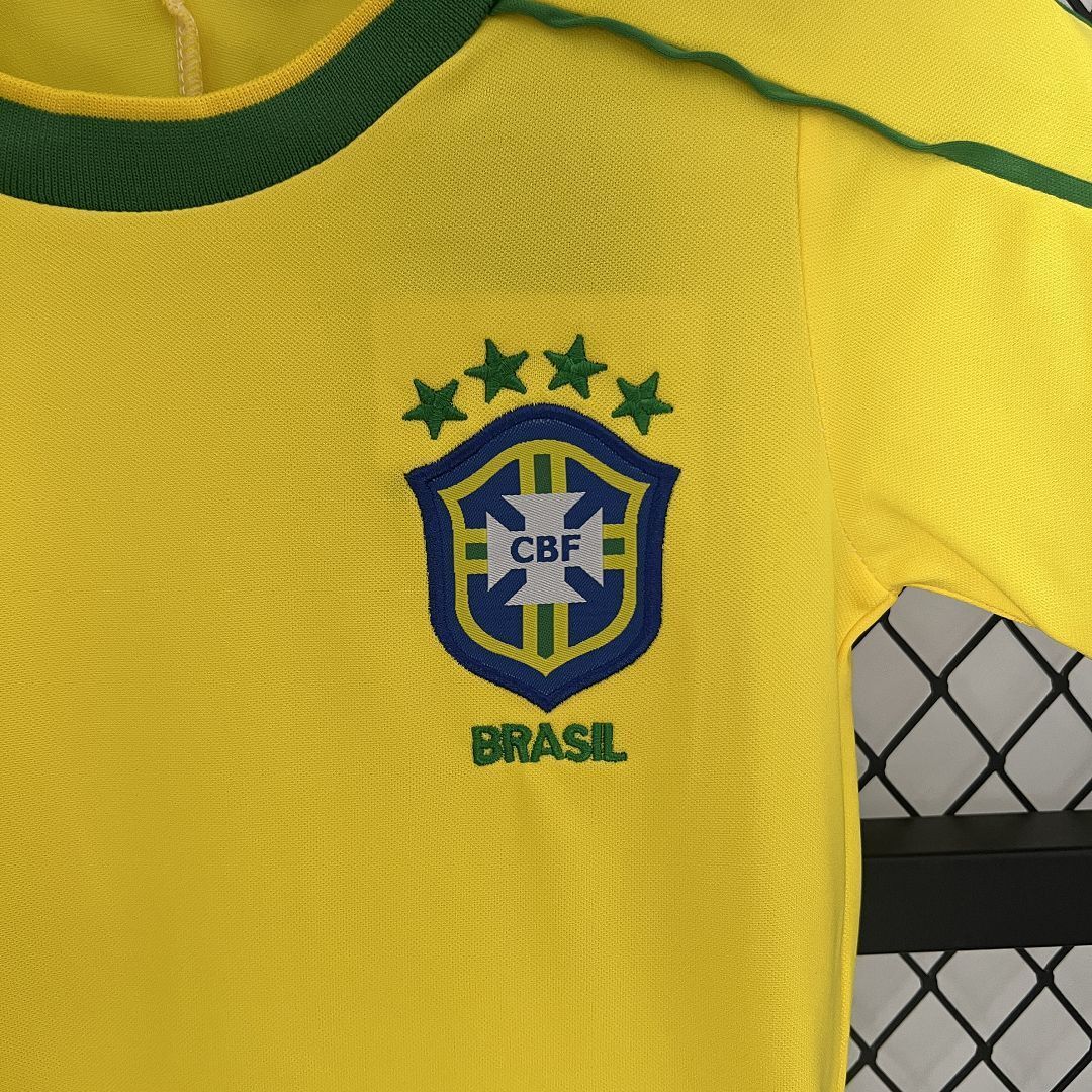 1998 Brazil Home Retro Kids Kit World Cup Shirt Soccer Jerseys Yupoo 3