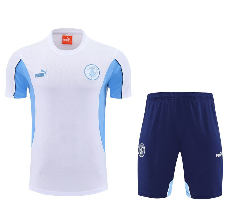 25-26 Manchester City White&Blue Training Kits Football Tracksuits 3