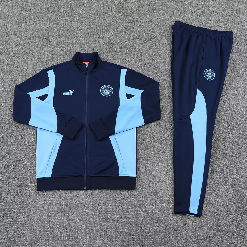 25-26 Manchester City Navy Football Tracksuits Long Jacket Suits 1
