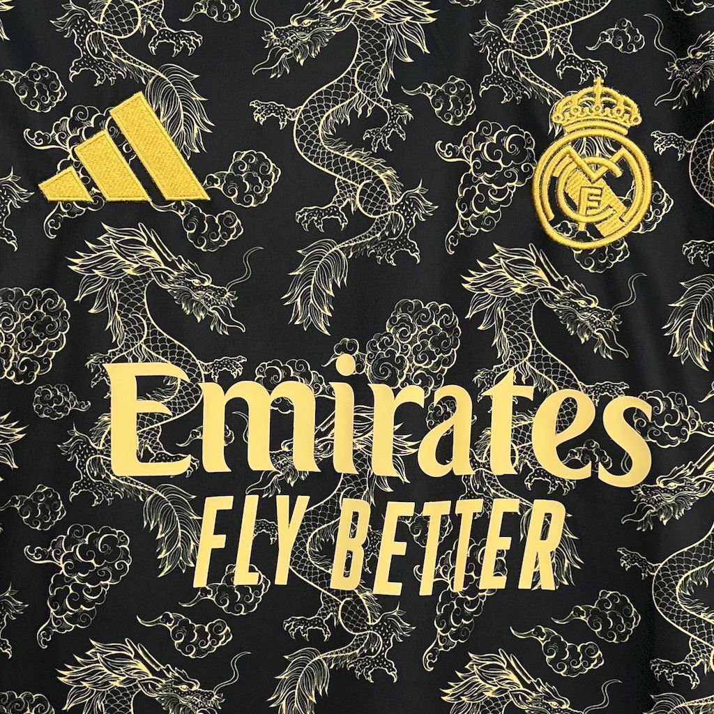 25-26 Real Madrid Gold Dragon Special Edition Shirt Football Uniform AAAAJersey Yupoo 3