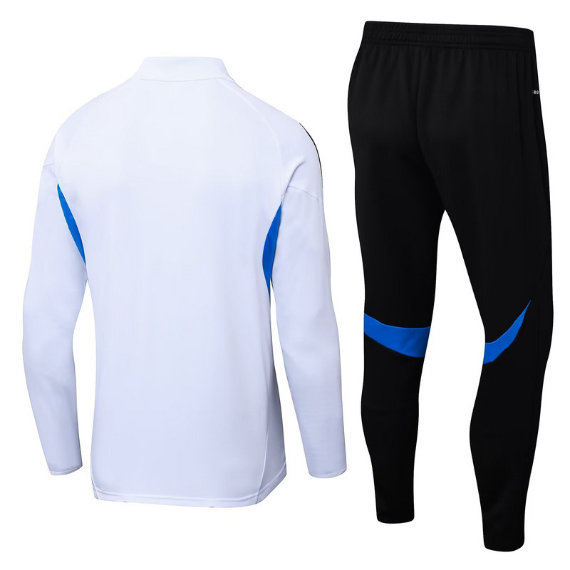 25-26 Manchester United White&Blue Training Kits Long Football Tracksuits 2