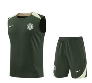 25-26 Chelsea Army Green Training Kits Football Vest Suits