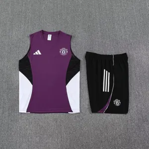 25-26 Manchester United Rose Training Kits Football Vest Suits 1