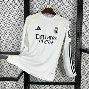 25-26 Real Madrid Home Long Sleeve Shirt Football Uniform AAAAJersey Supply Yupoo S-3XL