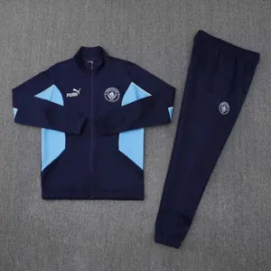 25-26 Manchester City Navy&Blue Football Tracksuits Long Jacket Suits 1