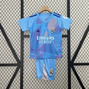 24-25 Real Madrid Goalkeeper Kid Kits Blue Youth Apparels AAAAJersey Supplier Yupoo