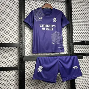 24-25 Real Madrid Y3 Kid Kits Purple Children Sets Football AAAAJersey Yupoo 6