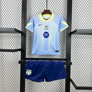 25-26 Barcelona Blue Special Edition Kid Kits Youth Apparels Soccer AAAAJersey Yupoo-1