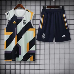 23-24 Real Madrid Training Suits Black&Gray Sleeveless Kit Soccer Jerseys Yupoo