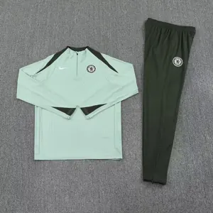 25-26 Chelsea Green Training Kits Long Football Tracksuits 2
