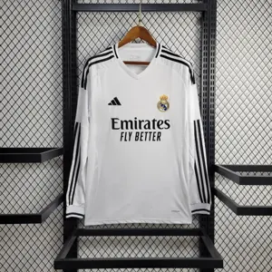 24-25 Real Madrid Home Kit Long Sleeve Shirt Soccer Jerseys Yupoo