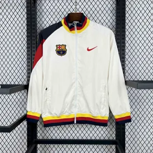 24-25 Barcelona White Windbreaker Jacket AAAAJersey Supplier Yupoo