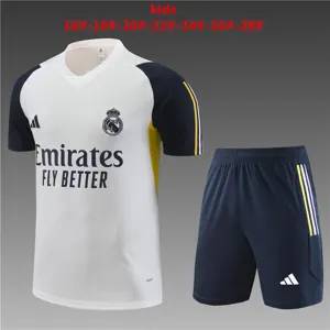23-24 Real Madrid White Kids Kit Training Suits Soccer Jerseys Yupoo
