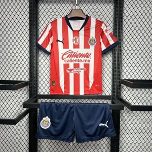24-25 Chivas Guadalajara Home Kid Kits Youth Apparels AAAAJersey Wholesale Yupoo