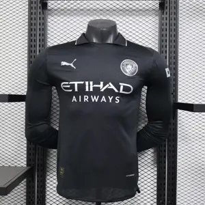 25-26 Manchester City Away Kit Player Version Soccer Long Sleeve Shirt AAAAJersey Yupoo