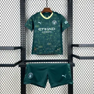 25-26 Manchester City Fourth Kids Kit Soccer Youth Apparels AAAAJersey Supply Yupoo