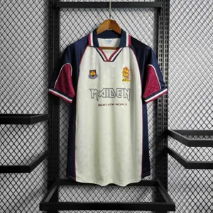 99-00 West Ham Iron Maiden Away Joint Board Retro Kit Vintage Shirt