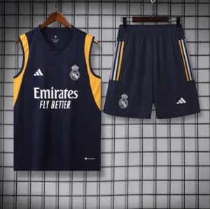 23-24 Real Madrid Training Suits Navy Vest Kit Soccer Jerseys Yupoo