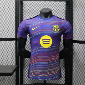 25-26 Barcelona Pre-Match Kit Player Version Striped Shirt Soccer AAAAJersey Yupoo